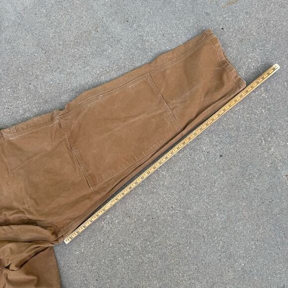 Carhartt Bibs R01 BRN Double Knee Canvas Workwear VTG Y2K Overalls Brown 44x32 - Picture 10 of 10